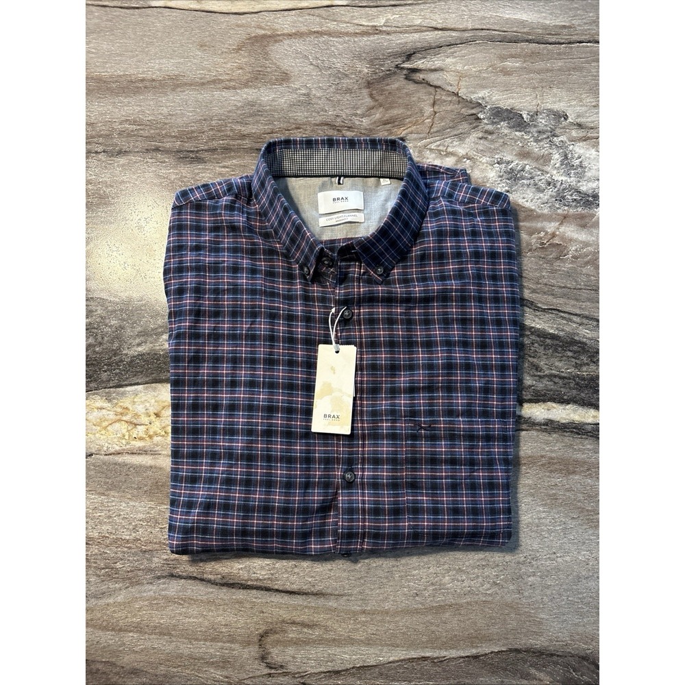 NEW BRAX Men's Daniel C Cody Light FlanneModern Fit Plaid Long Slv Shirt XL NWT